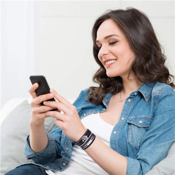 Inspirational Tree of Life Leather Bracelets for Women, Gifts for Teens Girls - Picture 7 of 9